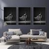 Black and White Ballet Dancer Canvas Painting Elegant Ballerina Pose Print Poster Wall Art Picture Dance Room Home Decor Cuadros