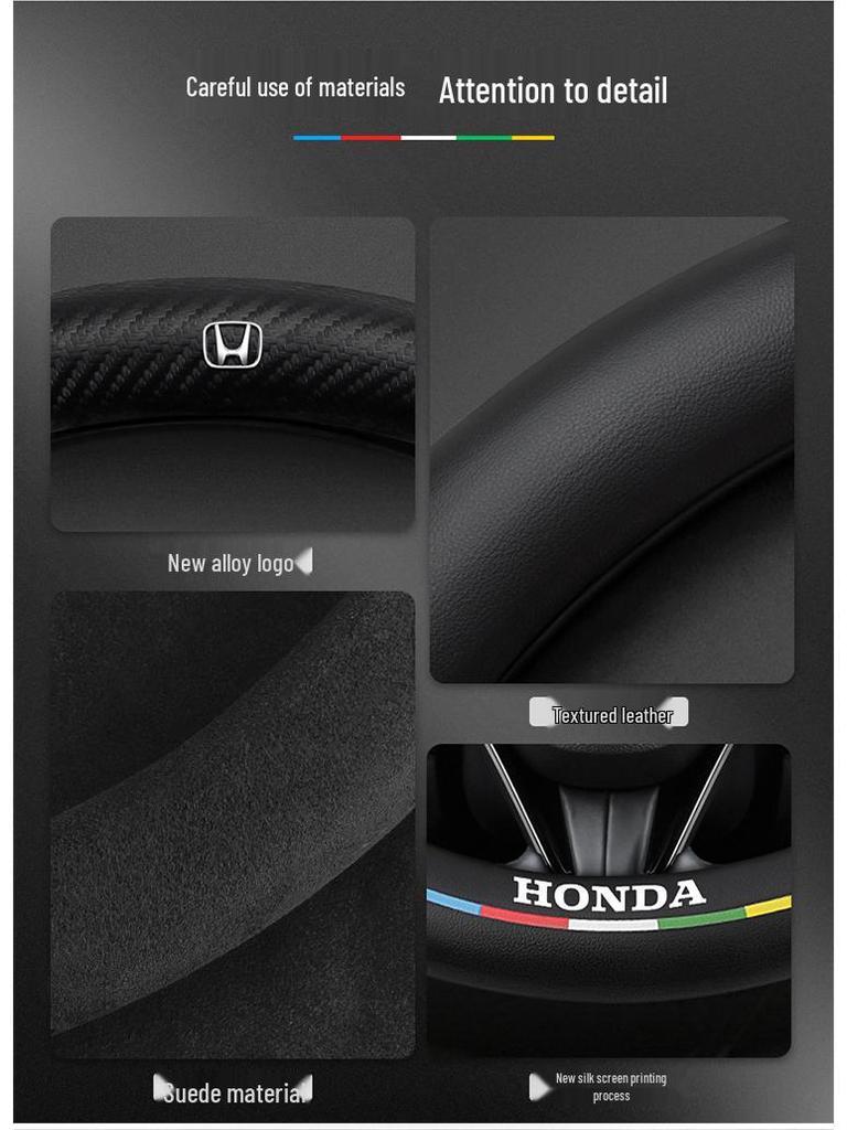 Honda UR-V 17-20 Winter Steering Wheel Cover - Genuine Leather, Suede, Carbon Fiber, Ultra-thin