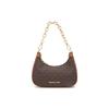 Coated Canvas With Leather Clutch Handbag, Shoulder Bag Regular Women's Brown 35R3G4CC1B-Brown
