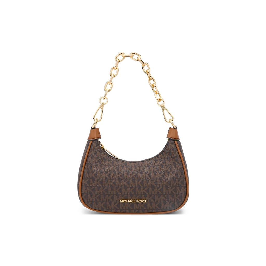 Michael Kors Coated Canvas With Leather Clutch Handbag, Shoulder Bag Regular Women's Brown 35R3G4CC1B-Brown