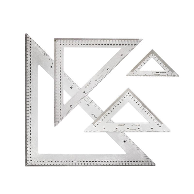 Stainless Steel 90° & 45° Right Angle Triangle Ruler for Woodworking & Decoration