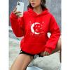 European and American Fashion Casual Sports Hooded Printed Sweatshirt
