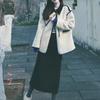 2025 Winter Chic Women's White Lambswool Patchwork Coat