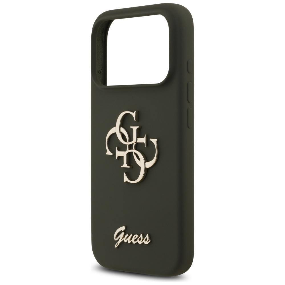 Guess Silikon Big 4G Script Hülle für iPhone 17 Pro Max Khaki