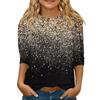 Children's 3/4 Sleeve Tops Knit  Casual  Print T Shirt Round Neck Pullover Blouse