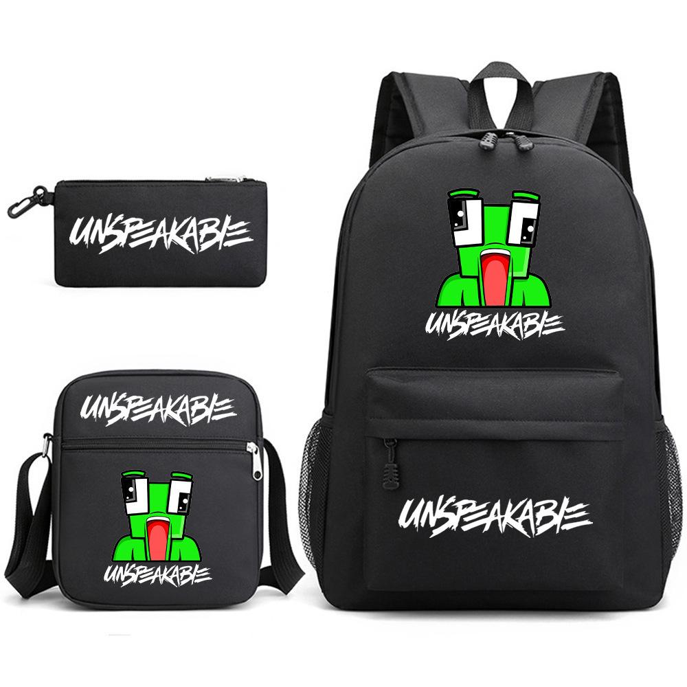 Unspeakable School Bag Fashion Male And Female Student Backpack Casual Crossbody Bag Cartoon Printed Backpack