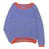 2026 Maglione a Blocchi di Colore a Righe con Spalle Cadenti e Maniche Lunghe