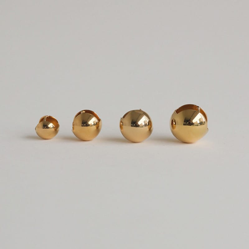 Modernlike 14k GF Silver Ball One-touch Earrings