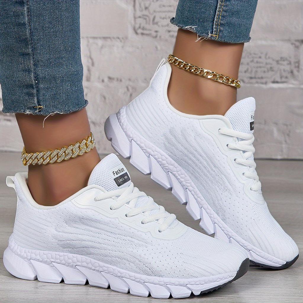 [Breathable Mesh Sneakers] Lightweight Breathable Mesh Sneakers - Non-Slip EVA Sole, Comfortable Ankle Support, Lace-Up Low-Top Running & Tennis Shoes
