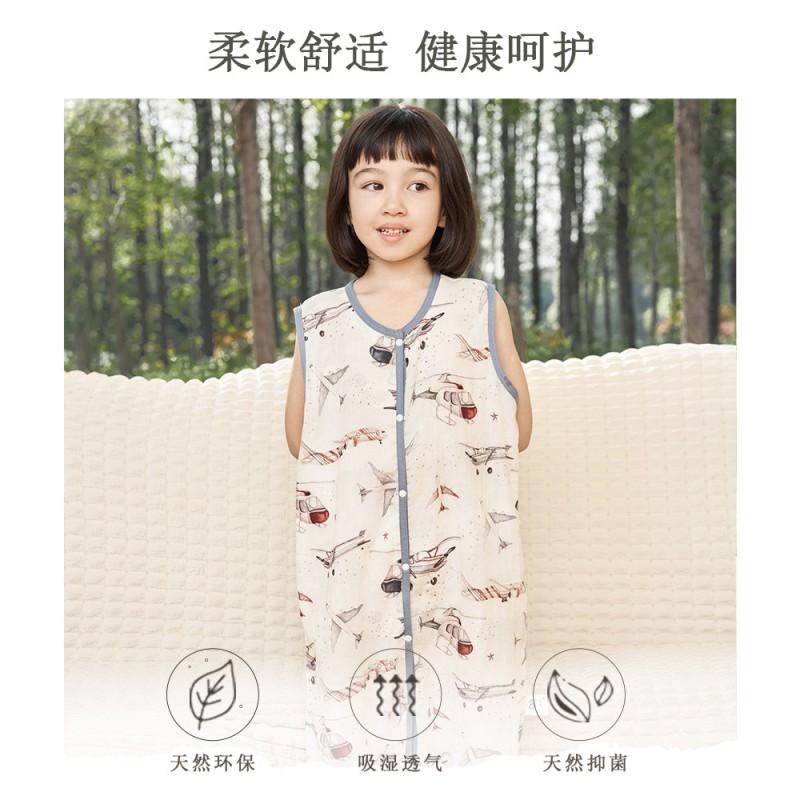 Bamboo Cotton Sleeveless Toddler Sleep Sack AC Room Lightweight Breathable Baby Sleeping Bag 1-3 Years