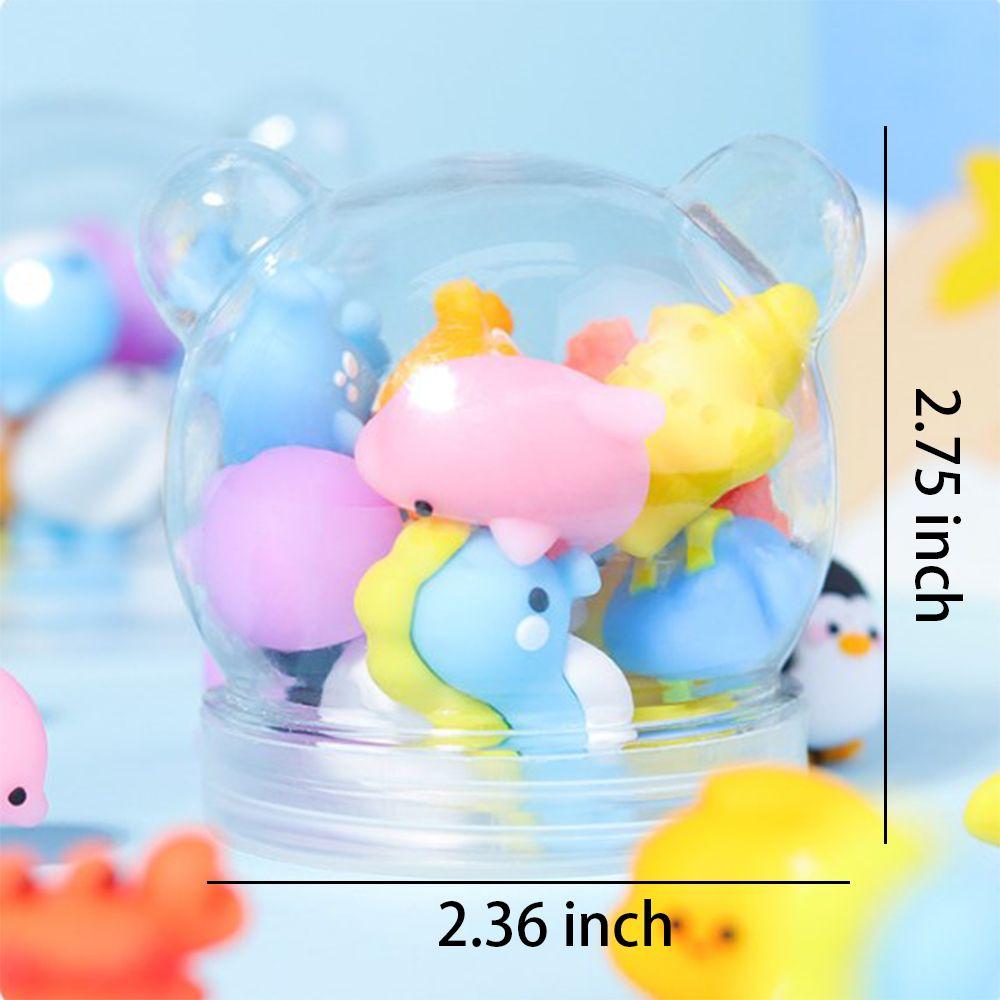 12 Pcs Ocean Animal Ocean Animal Shaped Bucket Eraser 2.36*2.75 Inch Pencil Erasers  Office