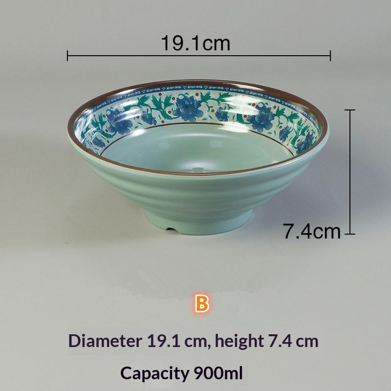 Plastic Ramen Bowl Thickened BPA Free Unbreakable Reusable Bowl for Home Restaurant Travel Use