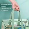 1 Large Capacity Portable Transparent Waterproof Handheld Folder, Expandable File Storage Bag, Pvc Self-Adhesive File Bag