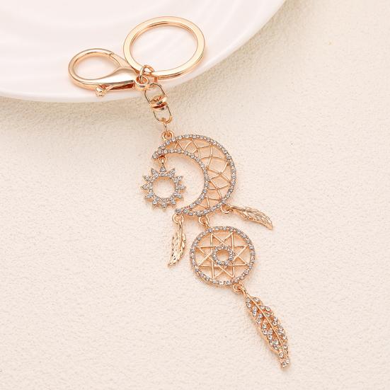 Keychain Pendant Dream Catcher Design Lightweight Key Chain with Star Moon Feather Charm Lobster Clasp Bags Backpacks Accessory