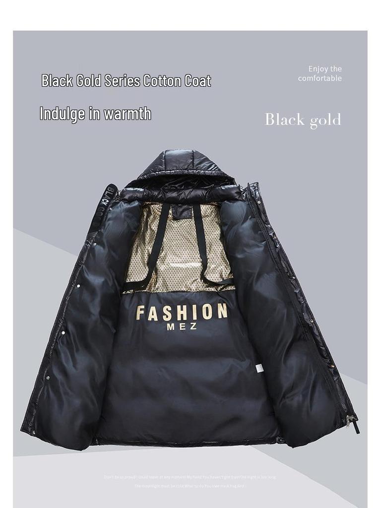 Women's Black Gold Down Cotton Long Self-Heating Jacket (2025 Model)