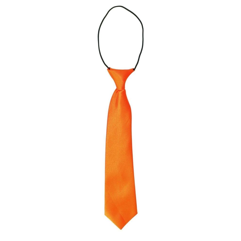 Solid Color Satin Kids Elastic Tie, Pre-tied Lazy Children Necktie, Uniform Accessory for Boys Girls School Daily Birthday Formal Occasion