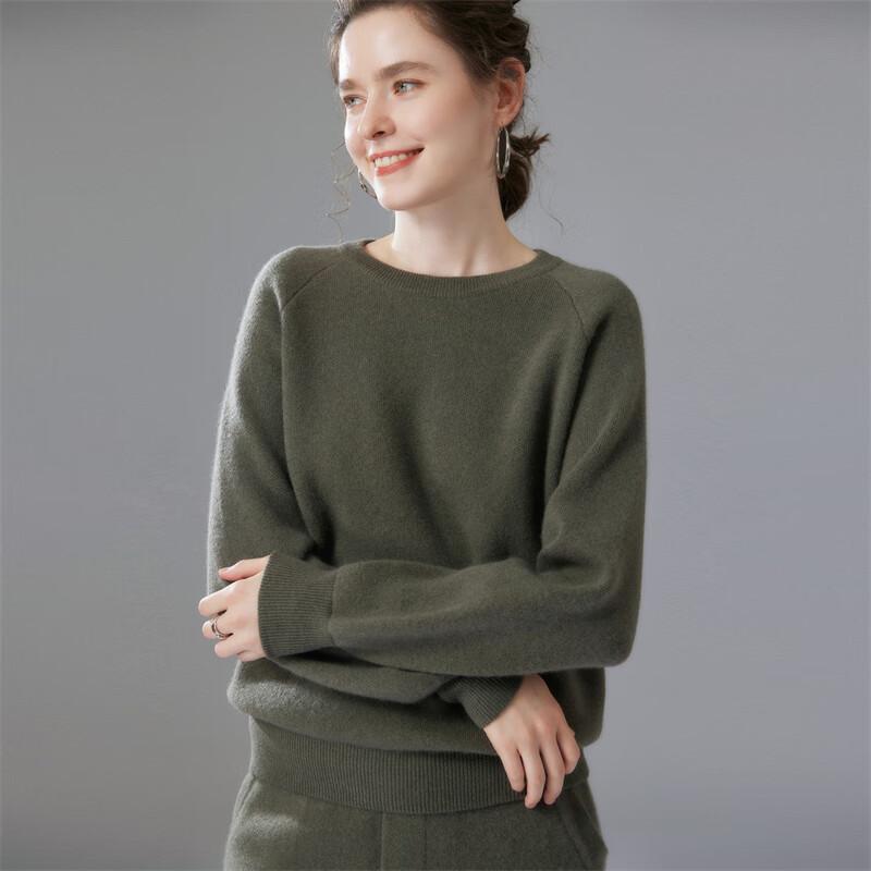 Fanzhen Women's Round Neck Cashmere Blend Sweater