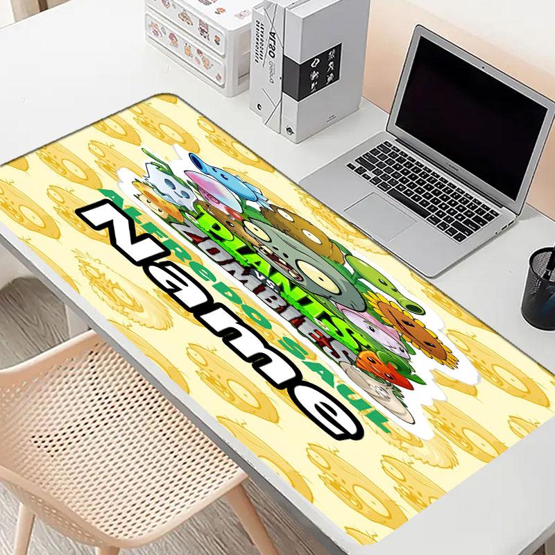 Custom Name Personalized Plants Vs. Zombies Pattern Mousepad, Laptop PC Desk Mat, Decorative Desk Mat for Home Keyboard Pad Gift