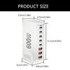 600W Desktop GaNs Chargers USB C USB A Charging Station Desktop Mutliport for Fast Chargers Laptop Power Adapter