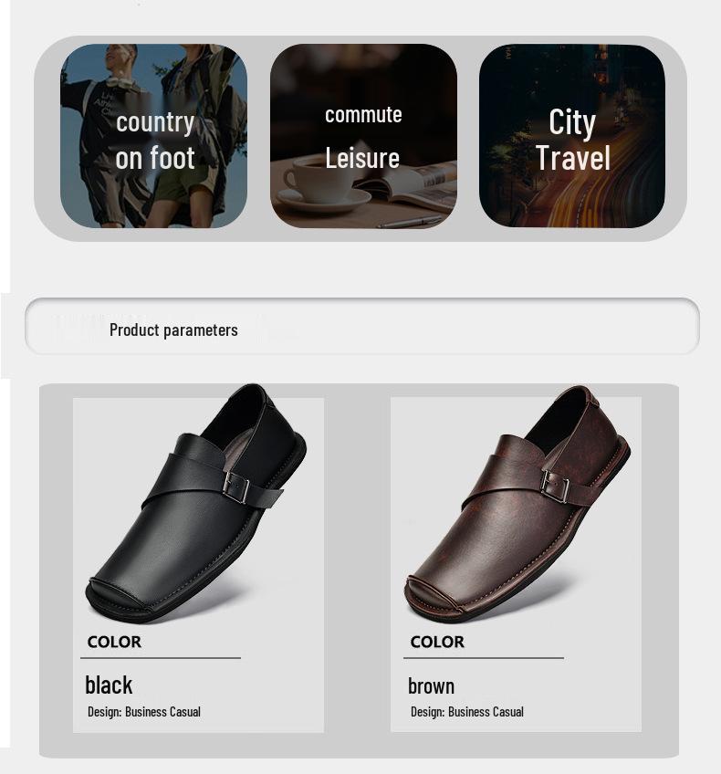 Men's Genuine Leather Retro Slip-On Driving Shoes