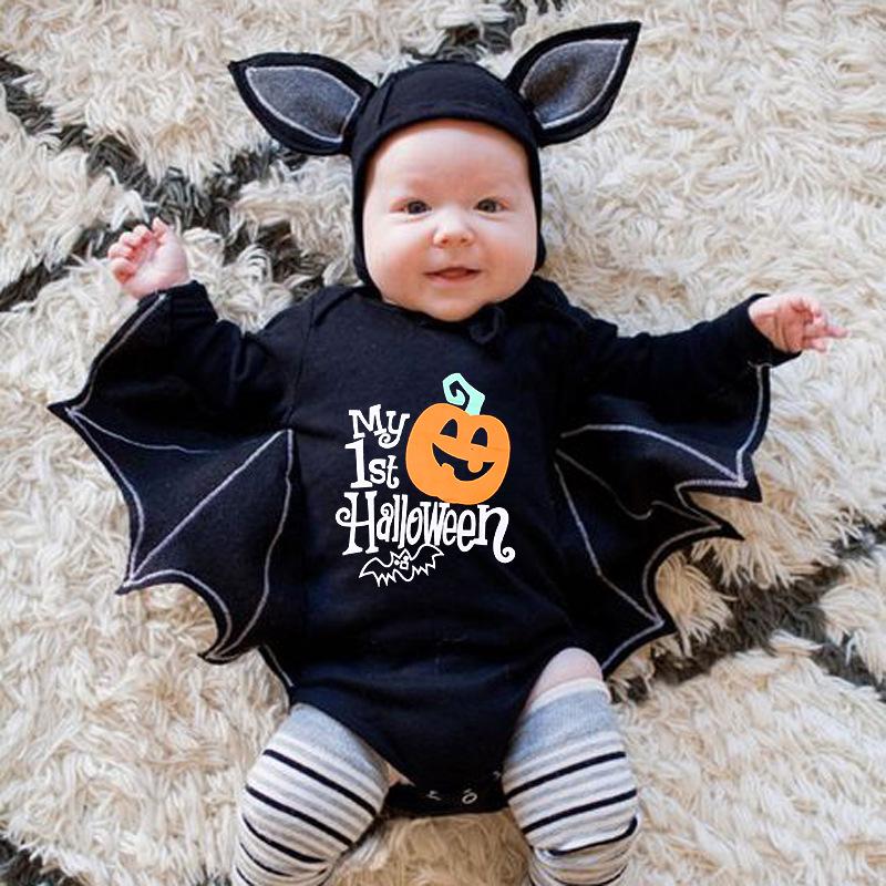 2025 Halloween Pumpkin Long Sleeve Baby Onesie Romper