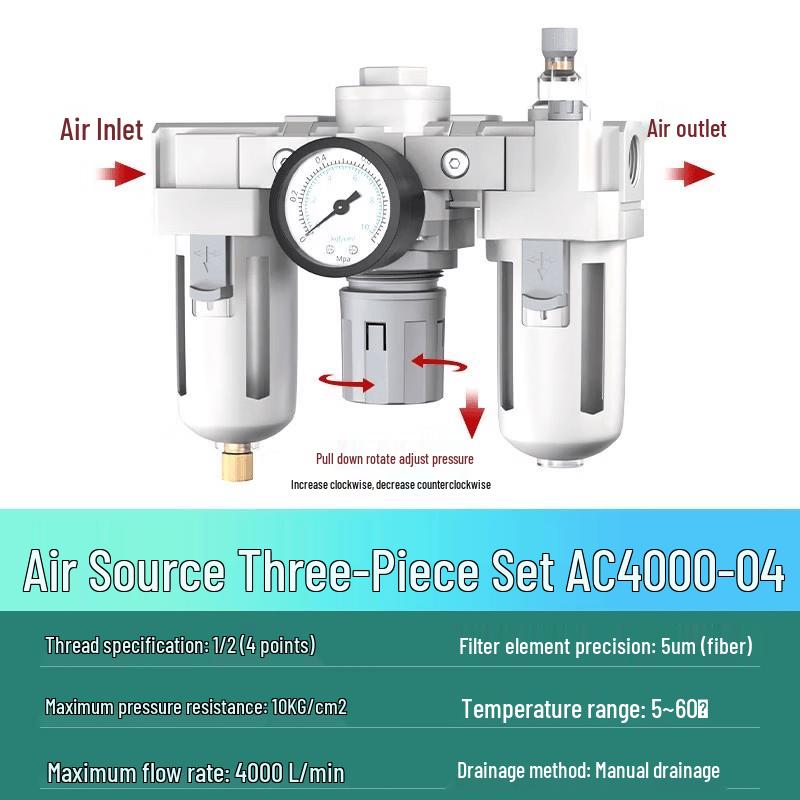 

Aokewen Air Filter Regulator with Oil-Water Separator