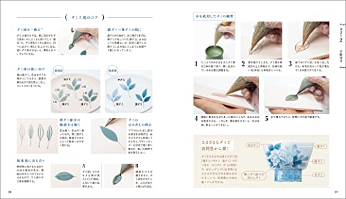 Painting Textbook: Drawing Blue and White Porcelain, Overglaze Porcelain, and Washi Dyeing with 50 Original Designs (Pottery Workshop Books)