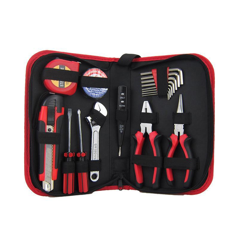 Household Hardware Tool Set: Electric & Impact Drill Combo with Toolbox for Vehicle Repair