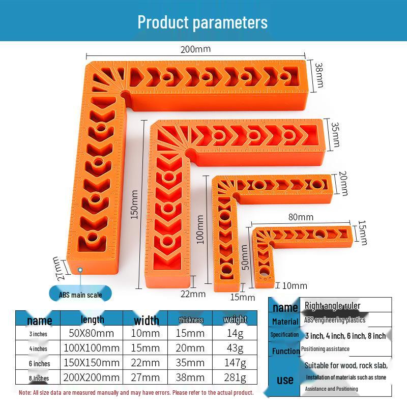 L-Shaped 90° Right Angle Locator for Stone & Woodworking