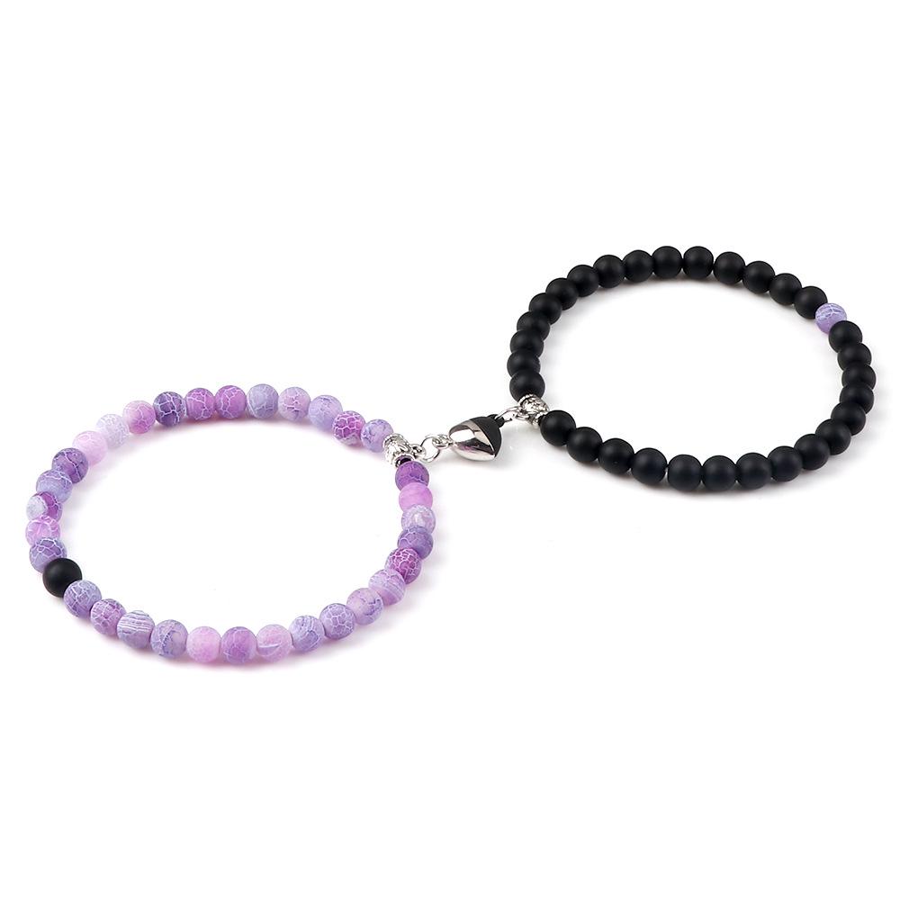 Heart-Shaped Magnetic Couple Bracelet - Best Friend or Sister Gift for Boyfriend - Japanese Korean Student Wristband In Stock
