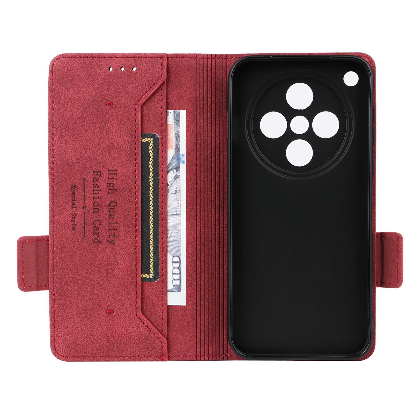 

For Oppo Find X8 5G Case Leather Wallet Flip Phone Cover with Hardware Decor Purple