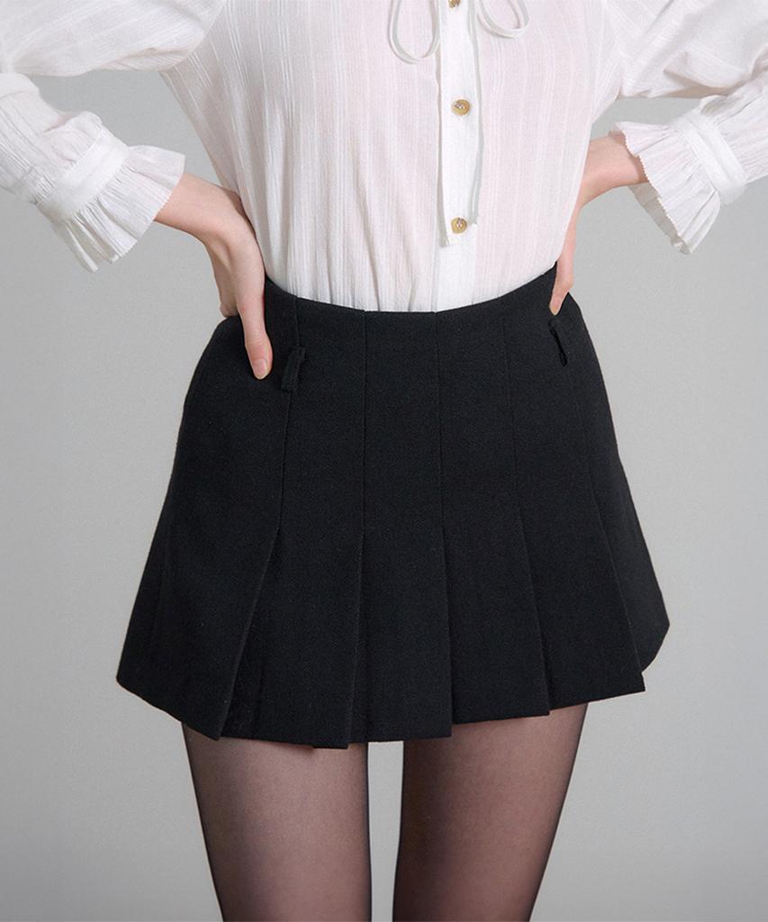 VEM.VER Pleated Mini Skirt_Black