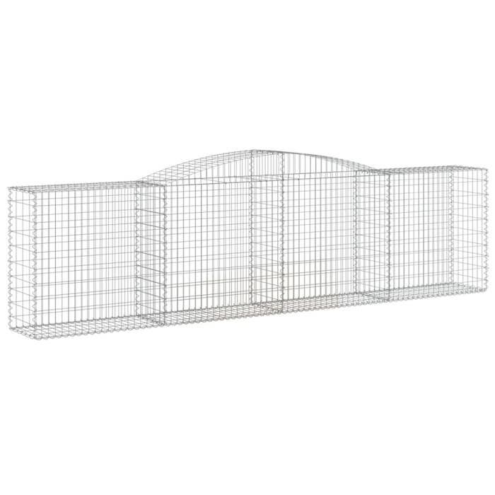 VidaXL Paniers à gabions arqués 9 pcs 400x50x100/120 cm Fer galvanisé, gabion, cage de gabion, panier de mur de gabion, mur 3147003