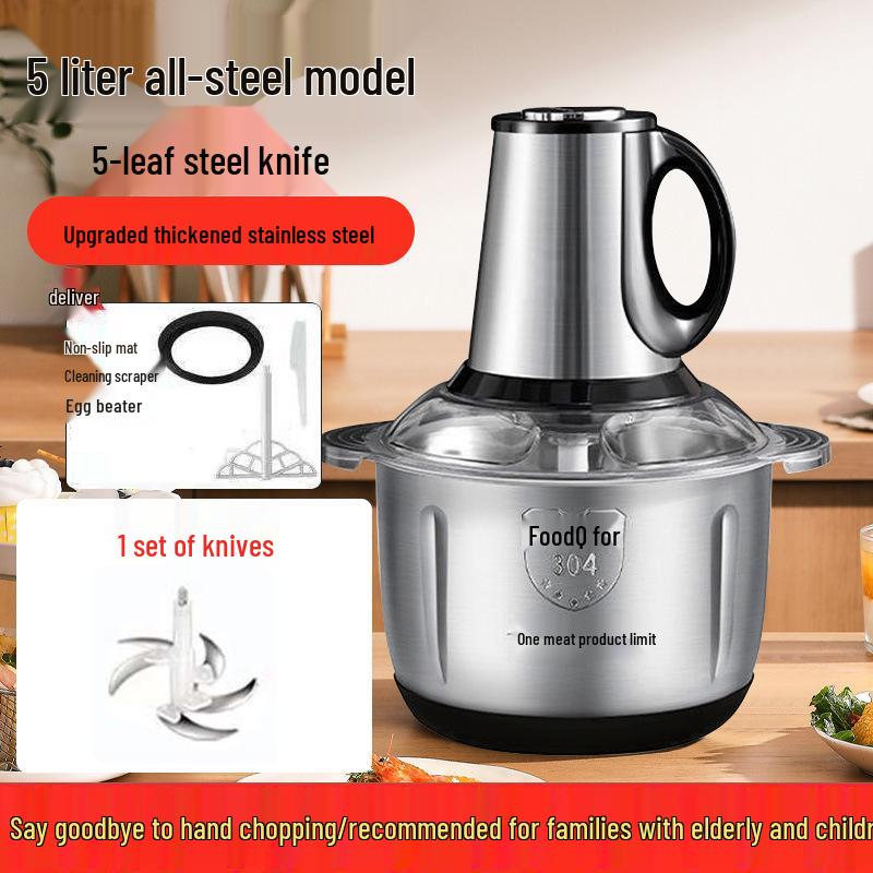 Electric Meat Grinder & Food Processor: Dough Mixer, Blender, Dumpling Filler, Chili Grinder. EU Plug (International)