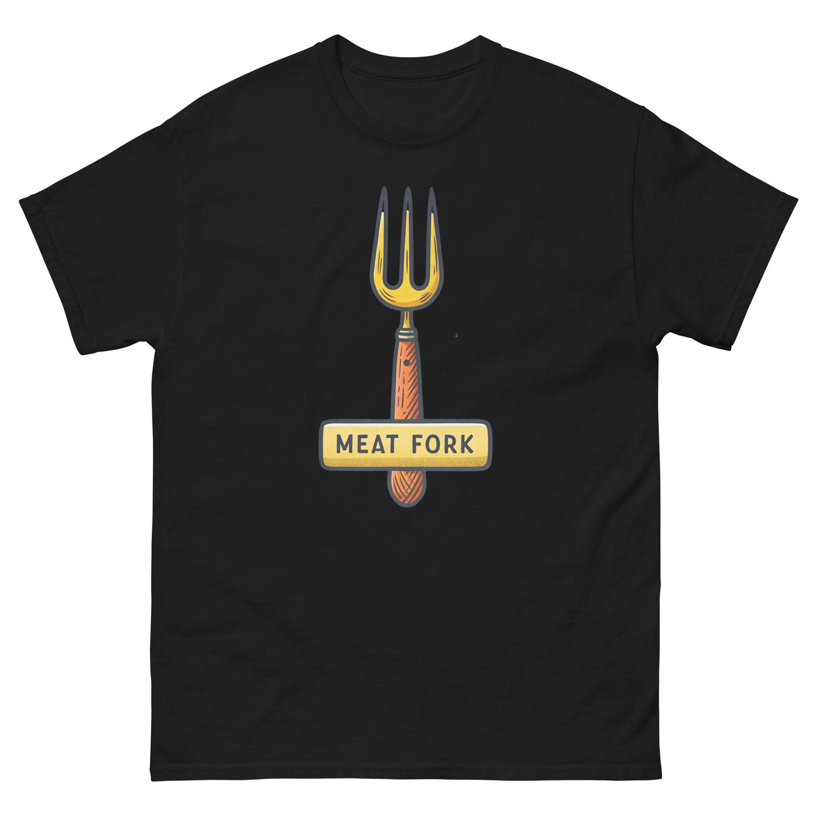 Meat Fork Kitchen Home Cooking Culinary Utensil T-Shirt XL