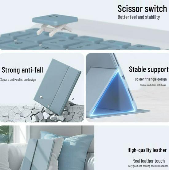 Detachable Leather Bluetooth Keyboard Case for Xiaomi Tablet 7/Redmi Pad 11.2
