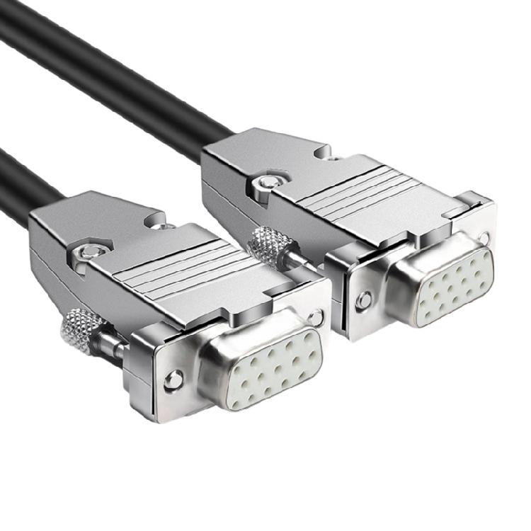 Shielded SVGA Cord 15Pin HDB15 Male/Female Ends 150cm Fast Speed Data Transmission For AV Equipment