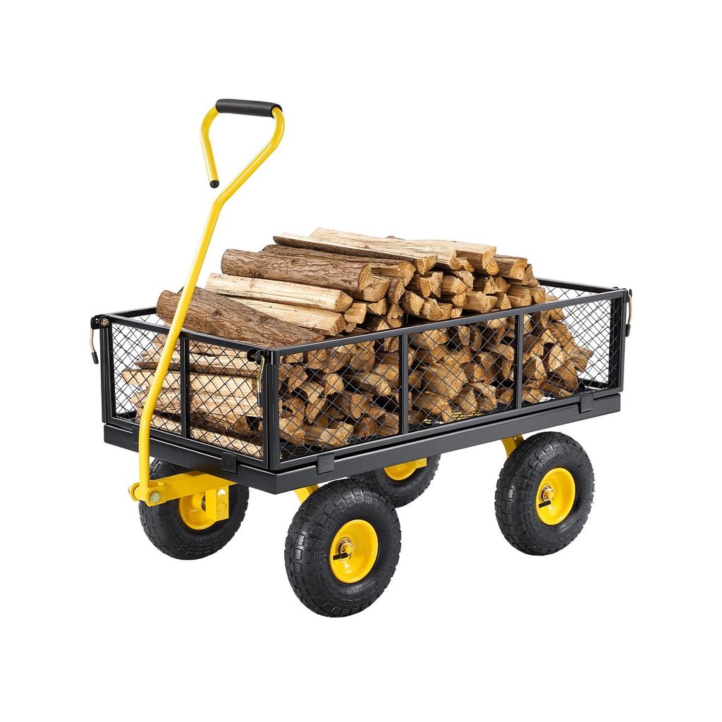 Steel Garden Cart 900lb Capacity Heavy Duty Yard Wagon Cart 10in Tires