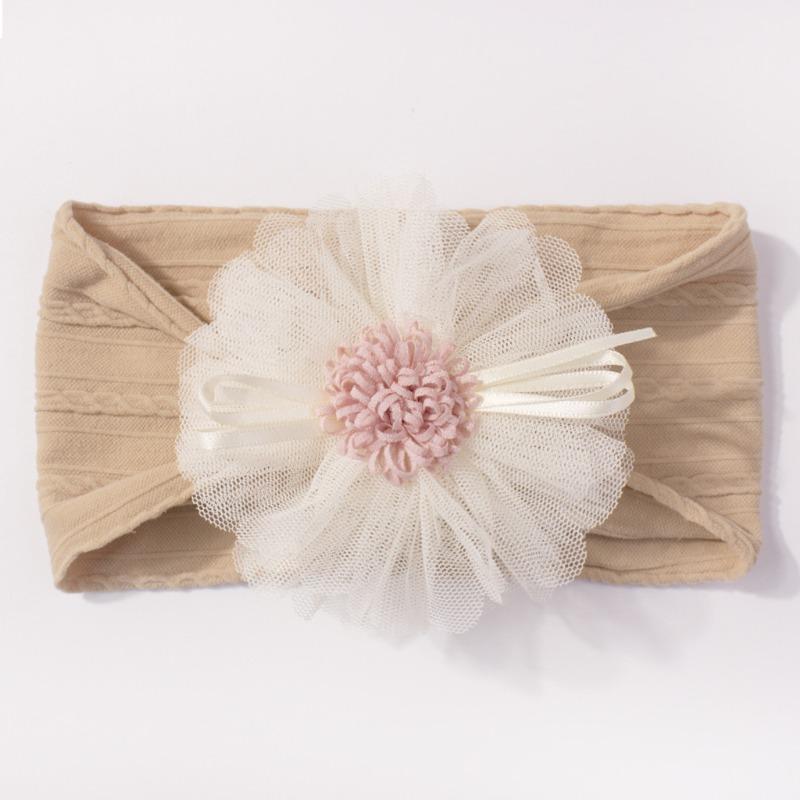Hot-selling new children's headband cute mesh flower baby jacquard headscarf comfortable baby jewelry