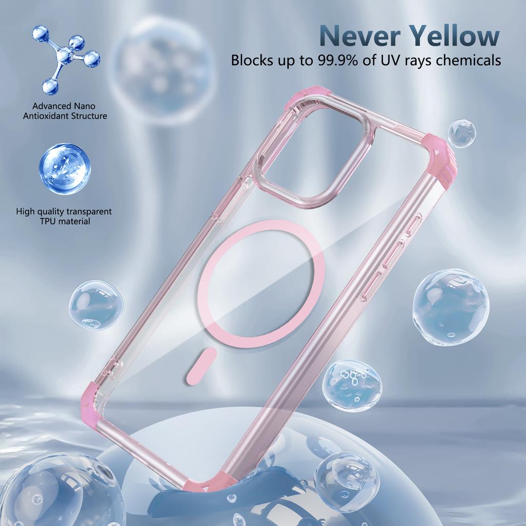 For iPhone 13 Pro Max Magnetic Phone Case TPU+PC Back Cover Compatible with Magsafe