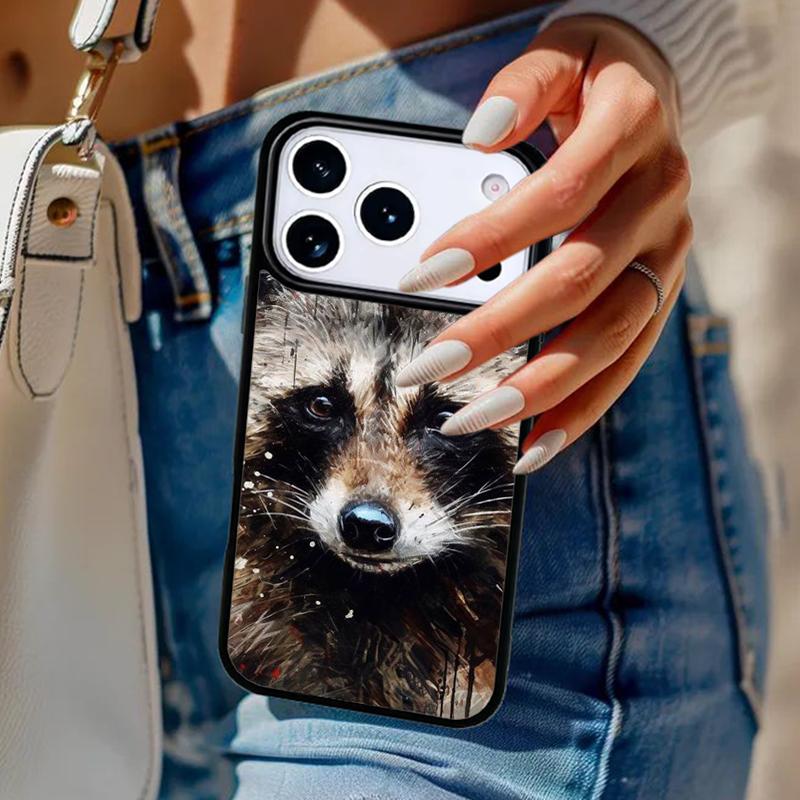 

Cartoon Raccoon Kawaii soft Phone Case For iPhone 17 Air 14 15 13 12 Max Cover For Apple 14 15 16 16e 11 Pro Max Plus Coque iPhone 16plus