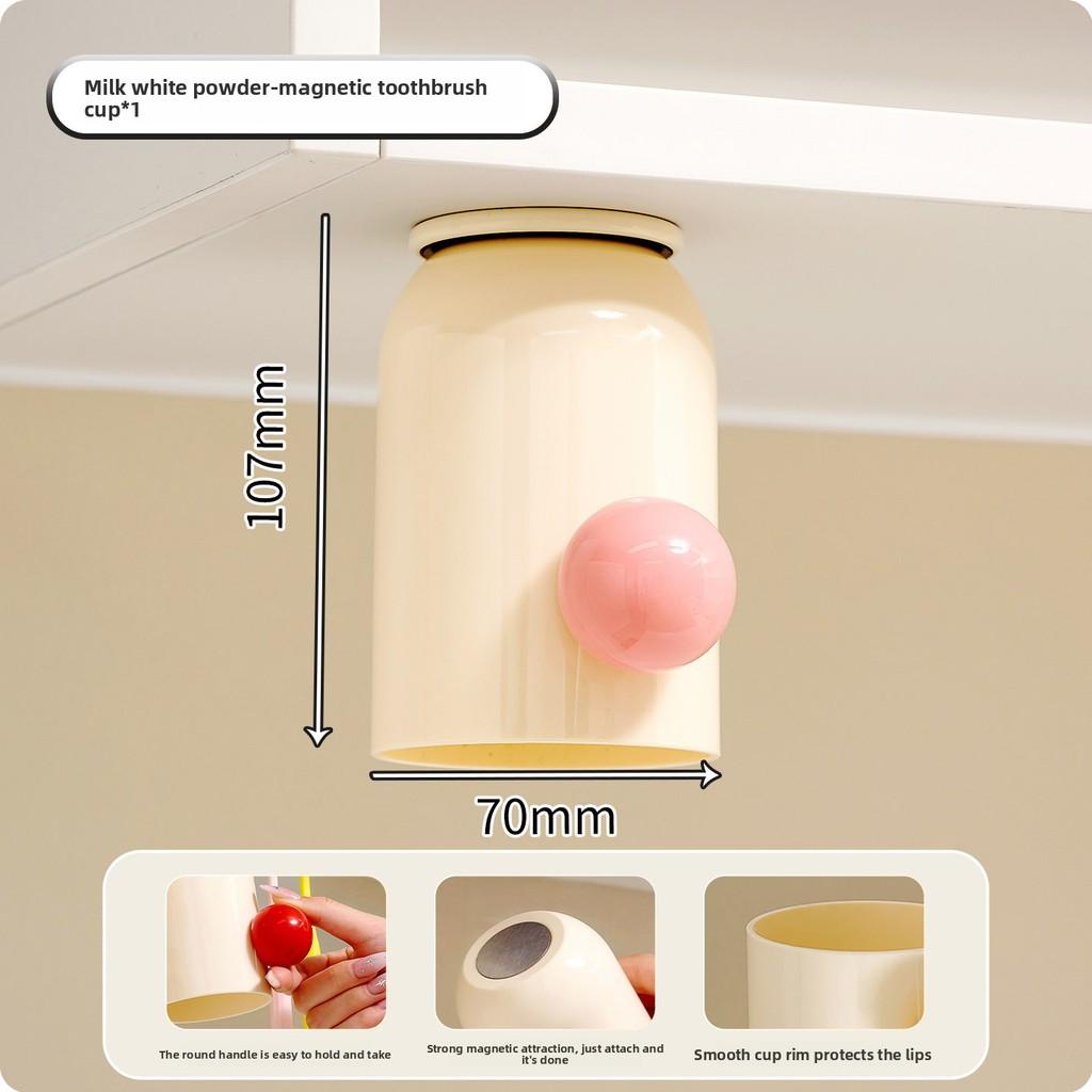 Magnetic Toothbrush Holder Set With Toothpaste Dispenser For Wall Mount Bathroom Organization