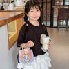 Adorable Purple And Pink Cartoon Princess Shoulder Bag For Kids With Pearl Chain Strap