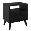 Nightstand with Drawer, Nightstand with Shelf, Black Loft