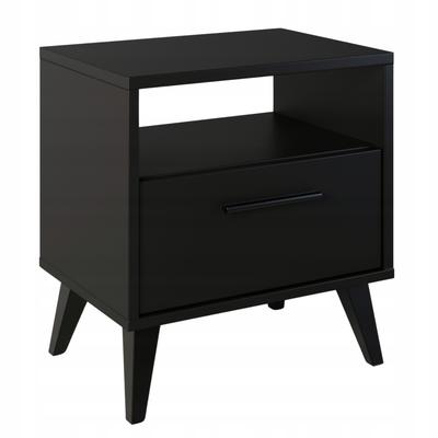 Nightstand with Drawer, Nightstand with Shelf, Black Loft