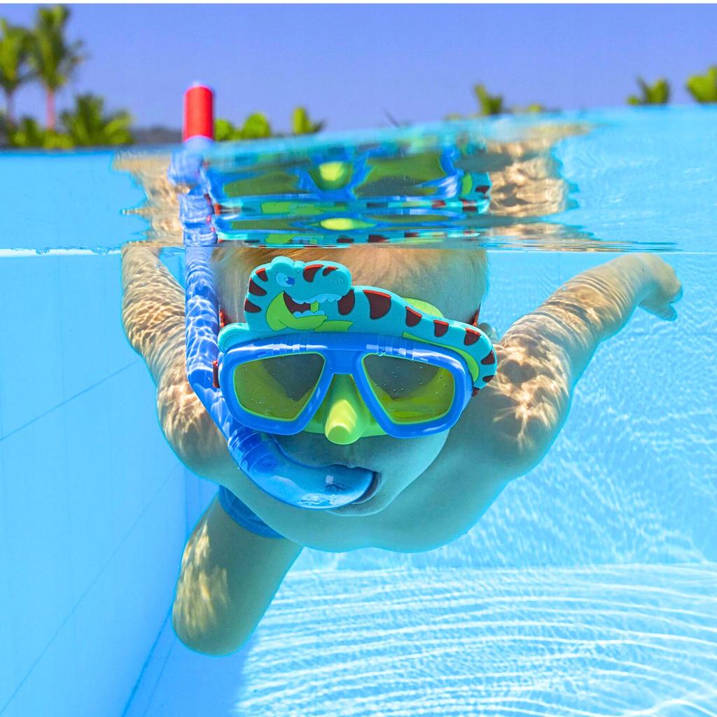 Diving Set: Mask, Snorkel, Swimming Goggles, Dinosaur