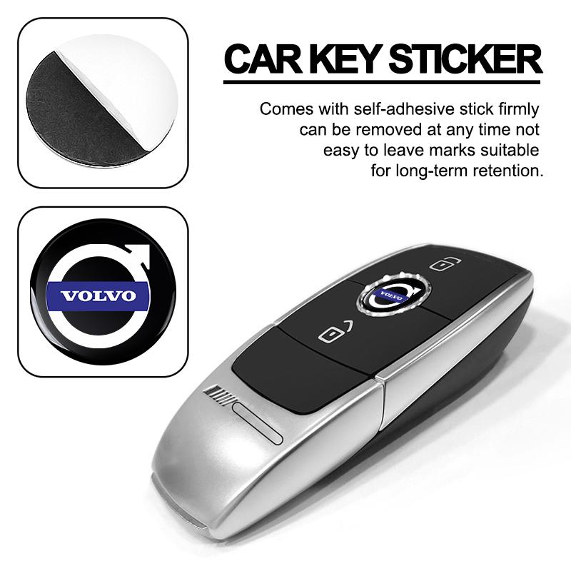 Car Remote Key Sticker Aluminum Emblem Decoration Decal For Volvo XC90 XC60 XC40 V40 V50 V60 S40 S50 S60 S70 S80 S90 240 C70 FN Vnl Truck