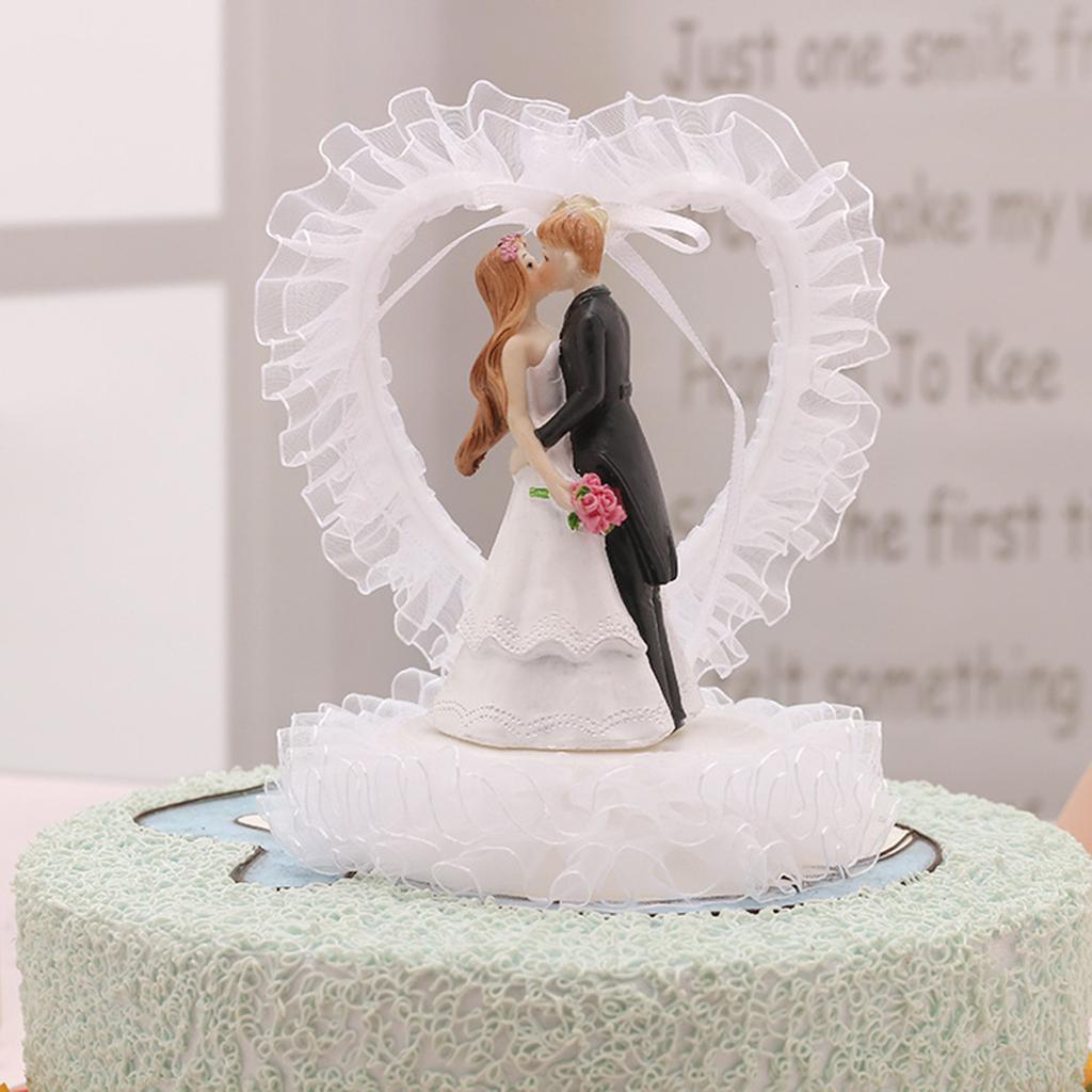Wedding Cake Toppers Bride and Groom Cake Decoration Romantic Keepsake Gift for Holiday Party Dessert Cake
