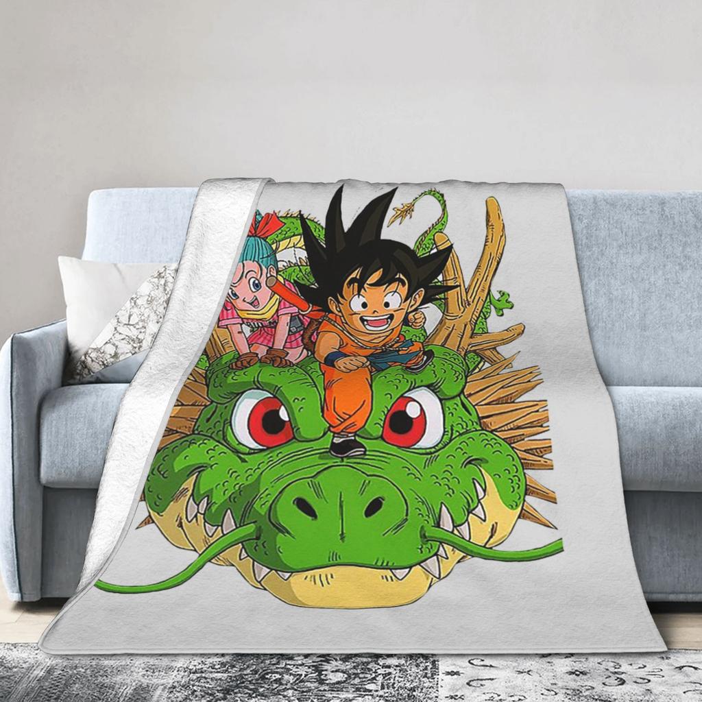 Sangoku Shenron DBZ Blanket Goku Vegeta Wool Vintage Soft Throw Blankets for Chair Covering Sofa Winter,