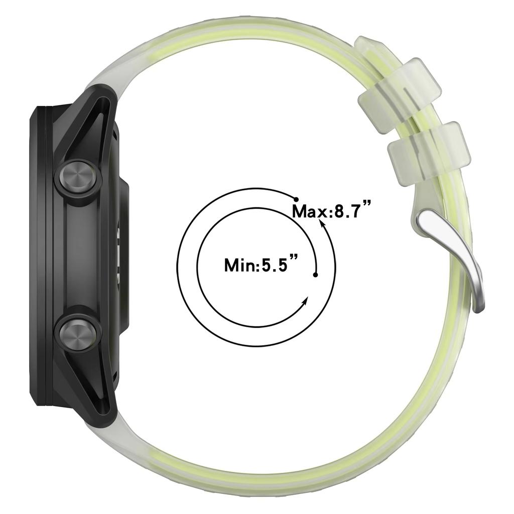 20mm 22mm Uhrenarmband für Garmin Forerunner 570 47mm 42mm/265/255/Venu 3 Halbtransparentes Silikonarmband Vivoactive 6/5 Band